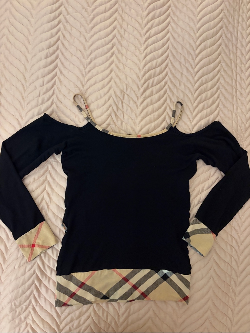 Burberry London Black Nova Long Sleeve Top Size S Made in Great Britain - Picture 6 of 11